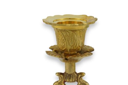 Solid Byzantine Brass Candle Holder - Orthodox Church Candlestick - Eagle Design - Picture 5 of 7