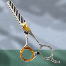 6 in Hair Thinning Scissors With Adjustable Tension Knob  Curved Finger Rest