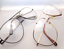 2 pair Bifocal READING GLASSES Aviator classic style Power 1.0 Black Gold tone