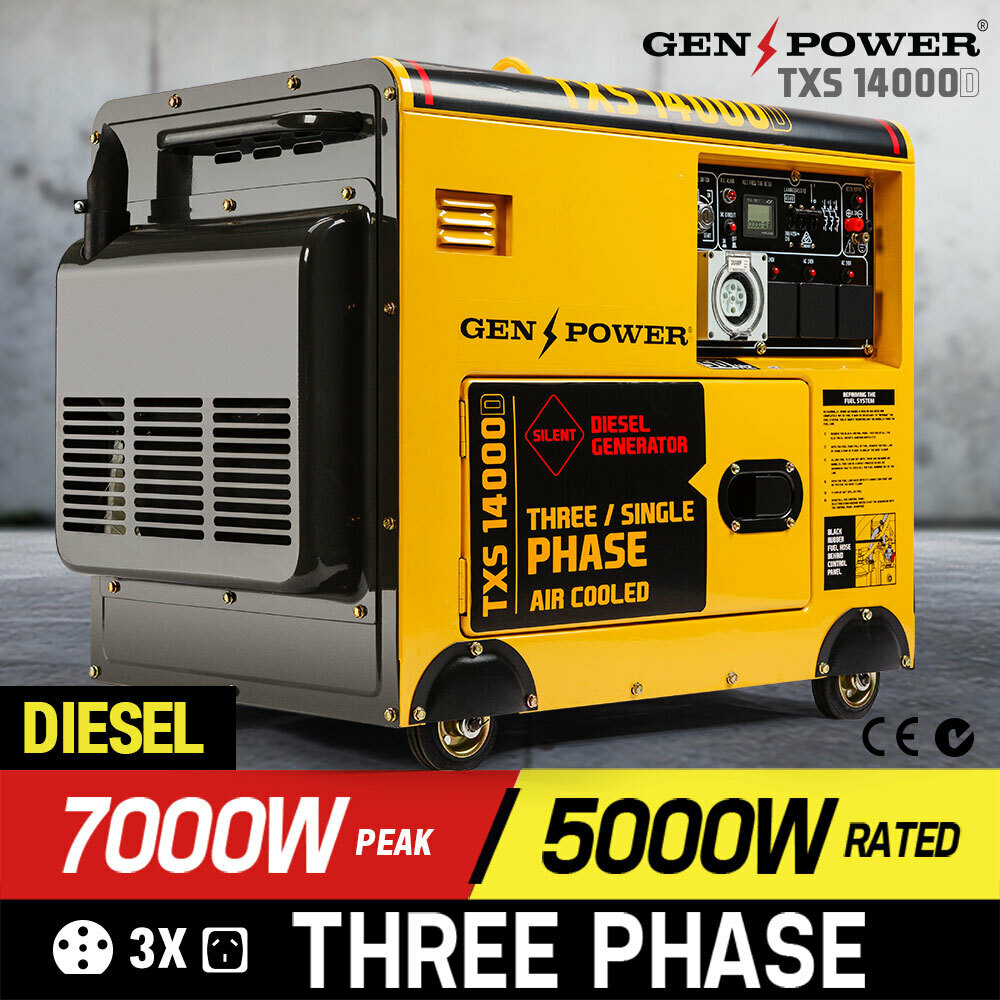 PRESALE GENPOWER Diesel Generator 3 Three Single Phase Max 7kW Rated