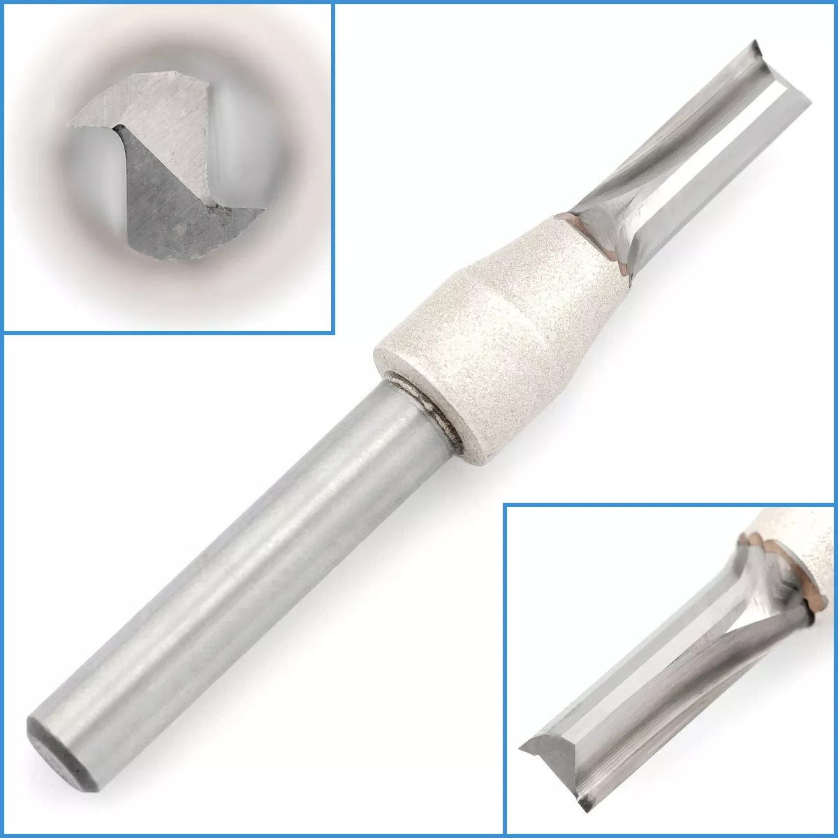 5.5mm x 15mm TCT Straight Router Drill Bit 6.35mm Shank End Mill Hole Tool
