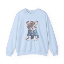Cute Kitten Unisex Heavy Blend Crewneck Sweatshirt, Cat family