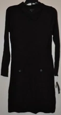 AB Studio Women's Black Cowl Neck Long Sleeve Sweater Dress Size S