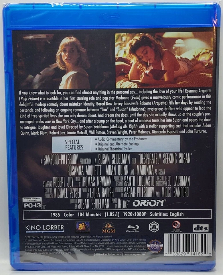 Desperately Seeking Susan (Blu-ray, 1985) Madonna, Rosanna Arquette, Aidan Quinn Foto 2 de 2