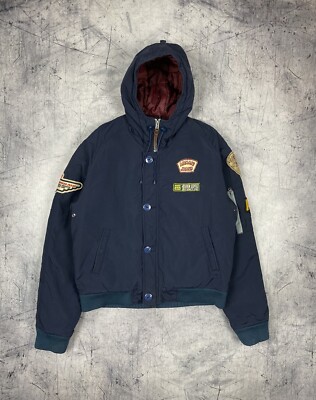 Vintage Armani Jeans Patched Bomber Jacket Men's Size L | eBay