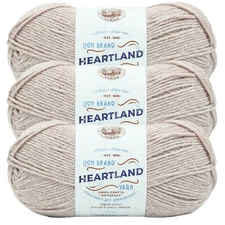 (3 Pack) Lion Brand Yarn 136-102AK Heartland Yarn, Wolf Trap