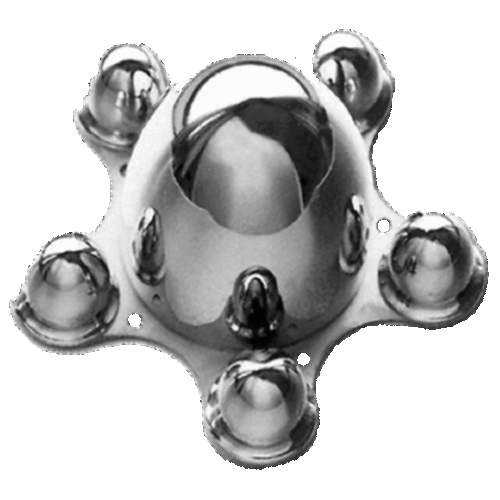 Chrome 5 on 5-1/2" Vintage Spider Wheel Hub Cover (4/Set) - Picture 5 of 5