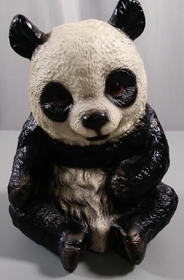 Panda Bear Ceramic Made in Japan Black and White Glass Eyes
