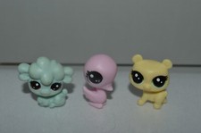 Littlest Pet Shop Mini's Blue Lamb Pink Swan Yellow Bear 3 Mini Scale Pets