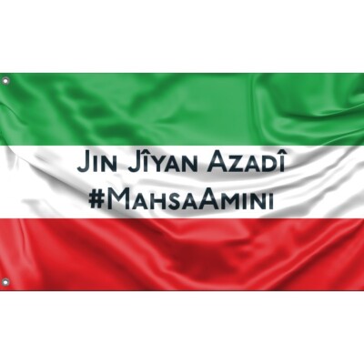Mahsa Amini Protestflagge | Einzigartiges Design, 3 x 5 Fuß / 90 x 150 cm, hergestellt in der EU