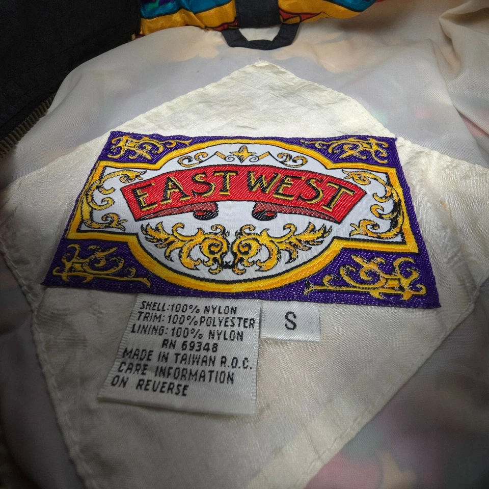 Chaqueta cortavientos vintage East West para mujer PEQUEÑA negra manga larga años 80 talla S Foto 3 de 4