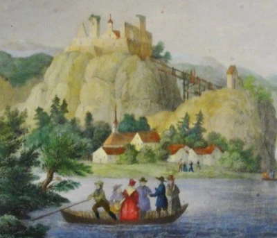 HOCH - WINZER IN BAIERN, Donau alt-kolor Stahlstich 1852, sculp von Robert Sands - Bild 1 von 4