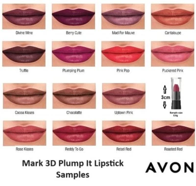 Avon mark. 3D Plumping Lipstick SAMPLES - Assorted shades