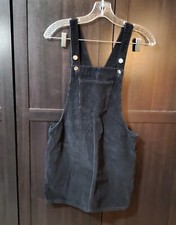 Forever 21 Women's Overall Dress Black Corduroy Size Small