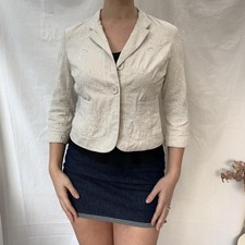 Vintage Women’s Off White Quarter Sleeve 00s Blazer