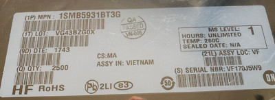 2500x ONSEMI 1SMB5931BT3G Zener-Dioden 18V 3W