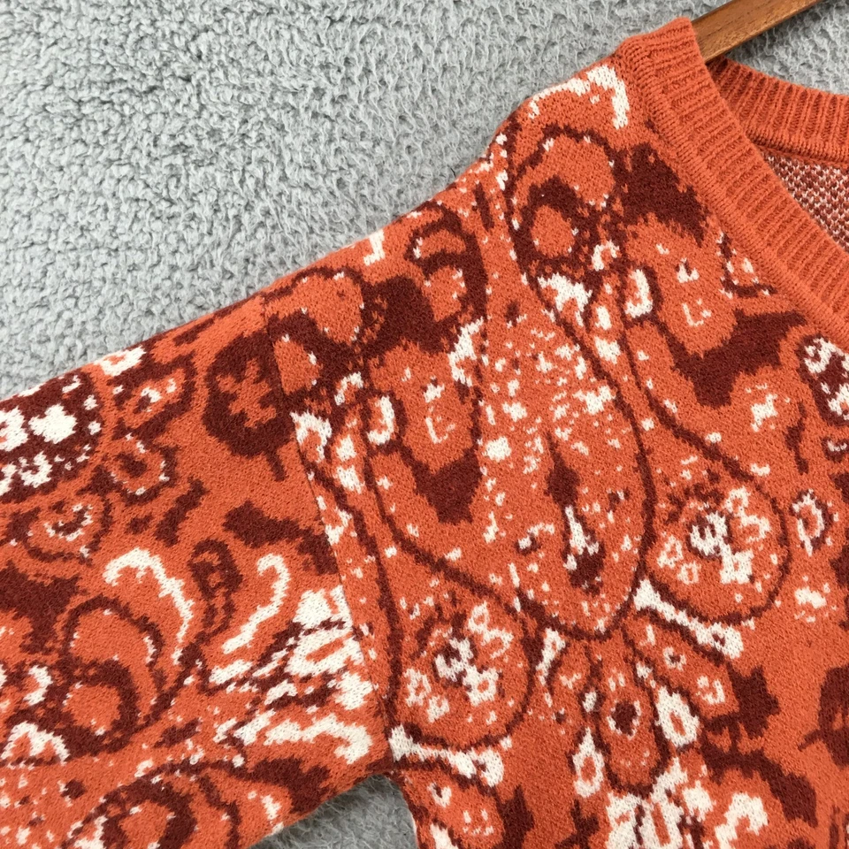 Suéter Pullover Boohoo Kimono Mujer Pequeño Naranja Cuello en V Manga Larga Tejido Foto 4 de 4