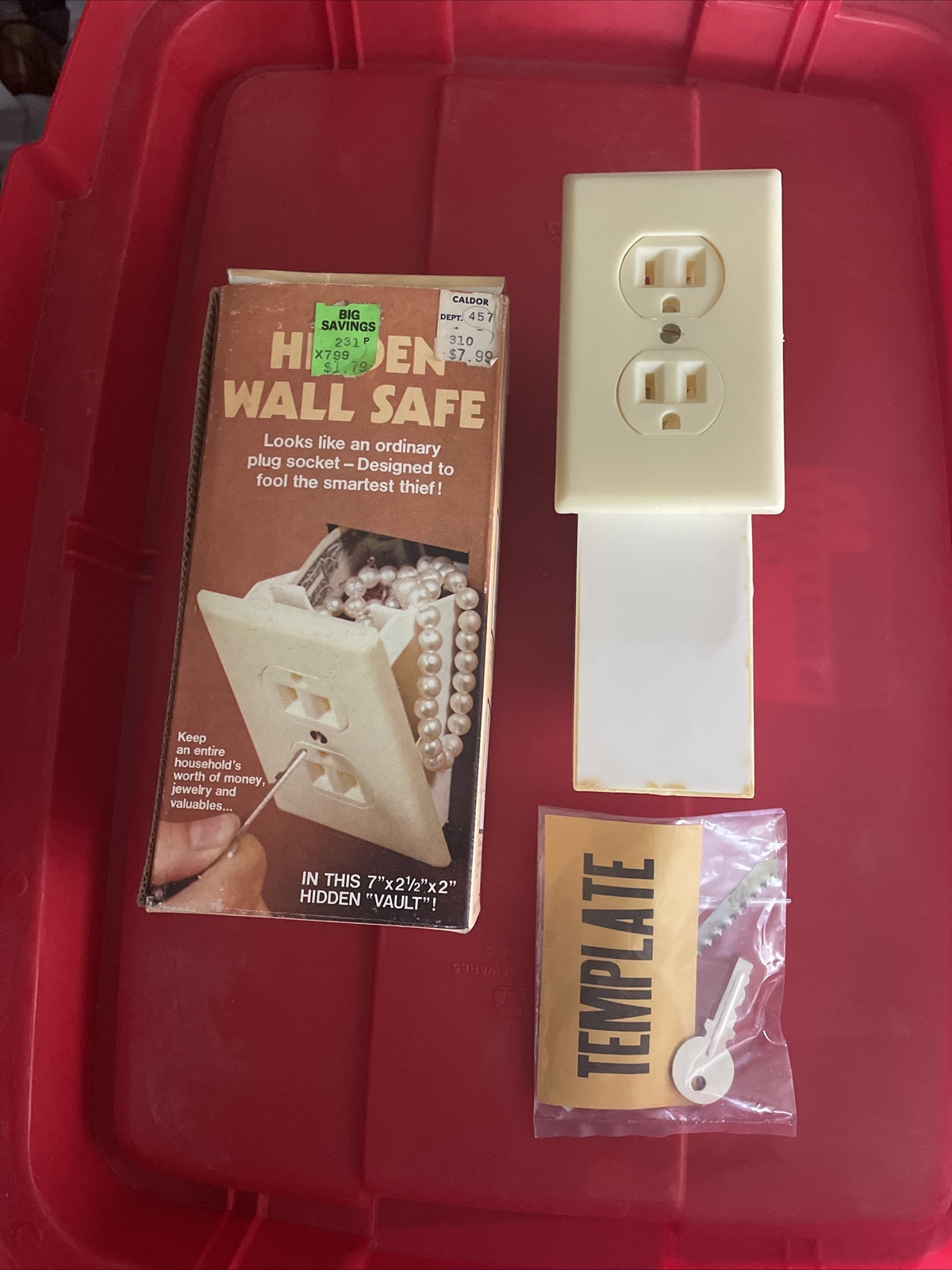 Hidden Wall Safe Vtg 70s 80s Made Kmart Looks Like Ordinary Plug Socket ...