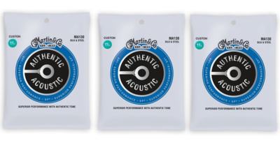 Martin MA130 Authentic Acoustic SP String Set Silk & Steel - (3-Pack)