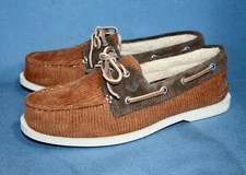 SPERRY TOP SIDER Original Plush Corduroy Boat Shoe Size 8 Brown Mens NEW