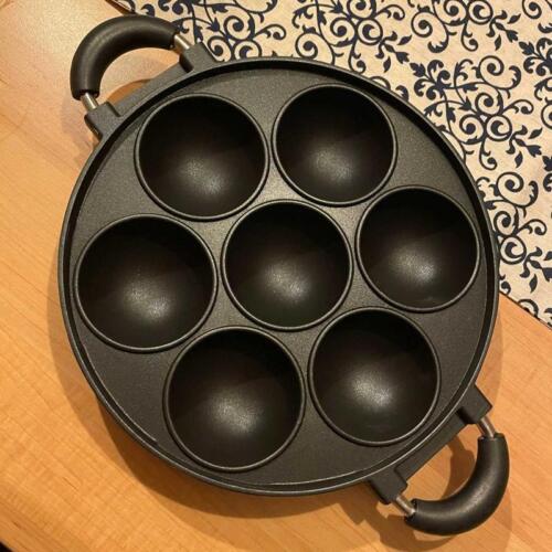 7-hole Non-stick Cast Iron Omelette Pan - Cooking Pot for Breakfast & Eggs