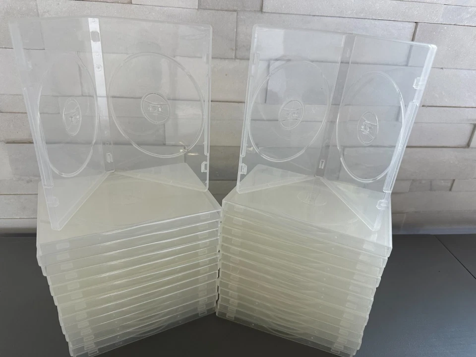 Lot of 10, 20, 30, 50 0R 100 Empty White or Black DVD Cases, NEW , HIGH QUALITY! Foto 3 de 4