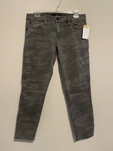 Sanctuary Green Camo Skinny Leg Jeans, Size 27