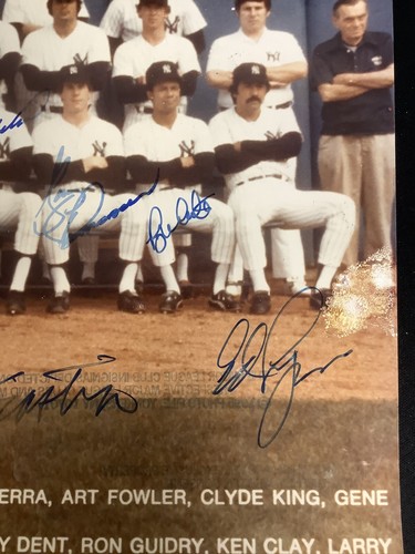1978 NY Yankees Signed Photo 11x14 27 Autos Reggie Jackson Berra Hunter READ TPG - Picture 8 of 15