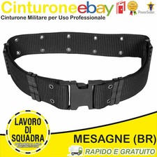 Cinturone Militare Caccia Softair In Cordura Sgancio Rapido Nero