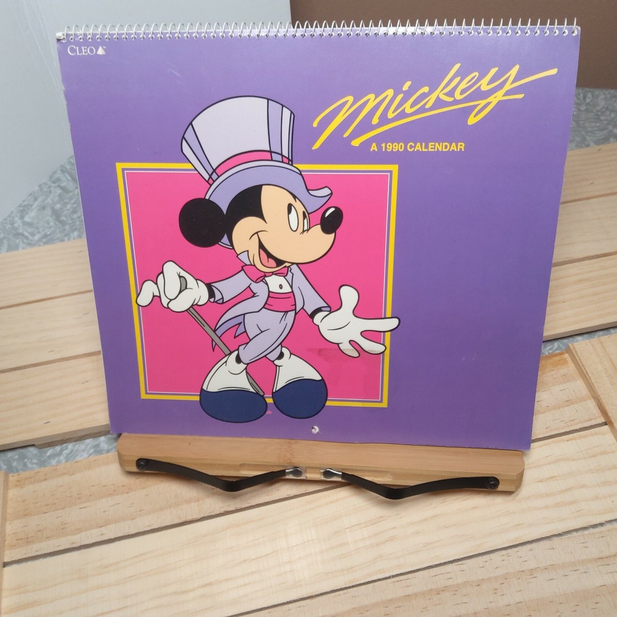 Disney Cleo Mickey Mouse Calendar 1990 Vintage with 12 Frameable