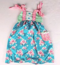 Vtg Romper Girls Handmade Easter Spring Floral All-Over Cottagecore