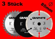3 x Mini Kreissägeblatt Trennscheibe Ø 85mm Für Handkreissäge Tauchkreissäge GPH