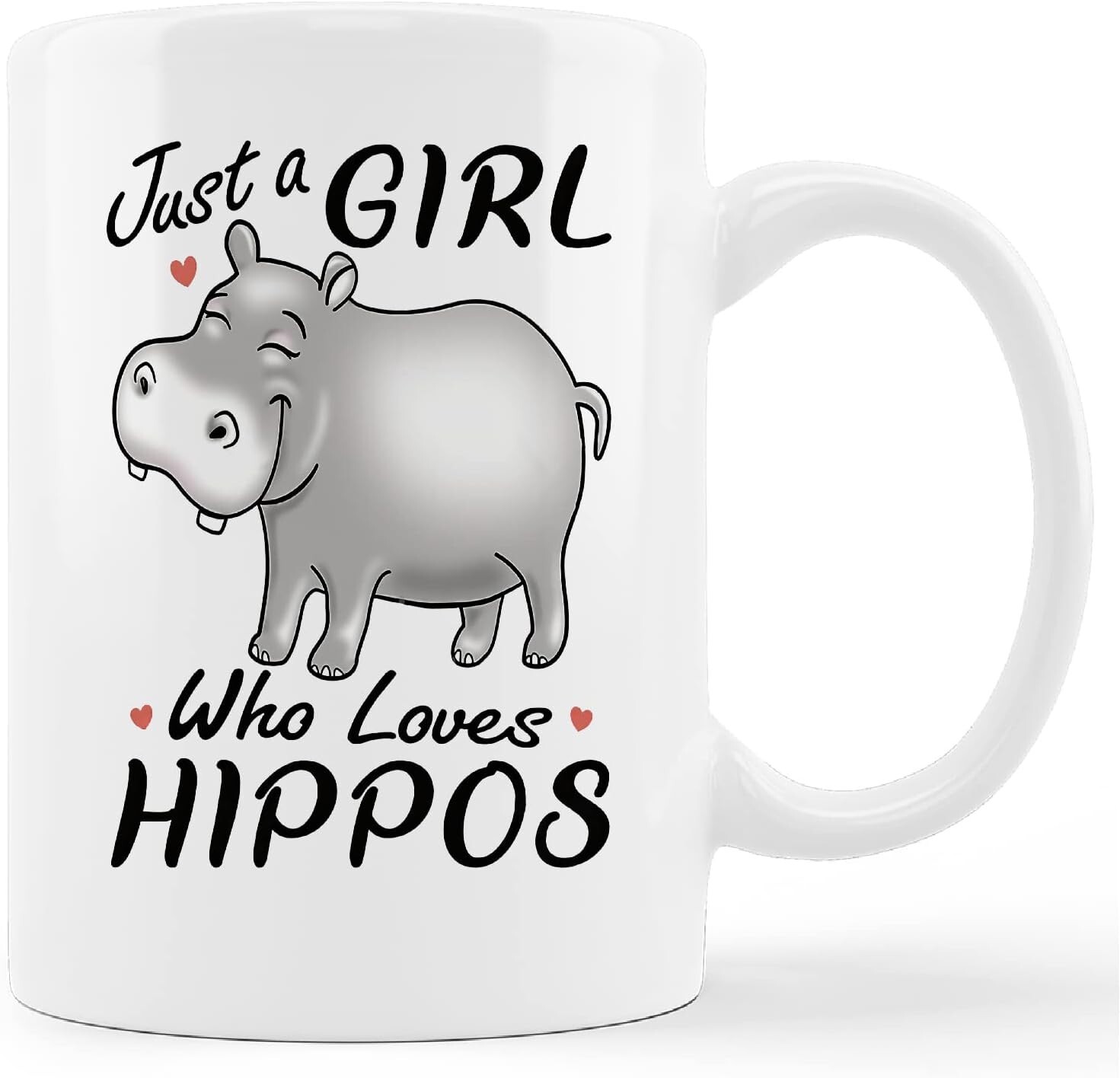 Just A Girl Who Loves Hippos Ceramic Mug-Coffee Milk Tea Mug Cup, Wild Animal