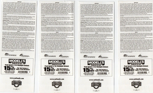 Biglietti stagione inaugurale Washington Nationals 2005 Mets Reds Stros Braves LEGGERE - Foto 2 di 7