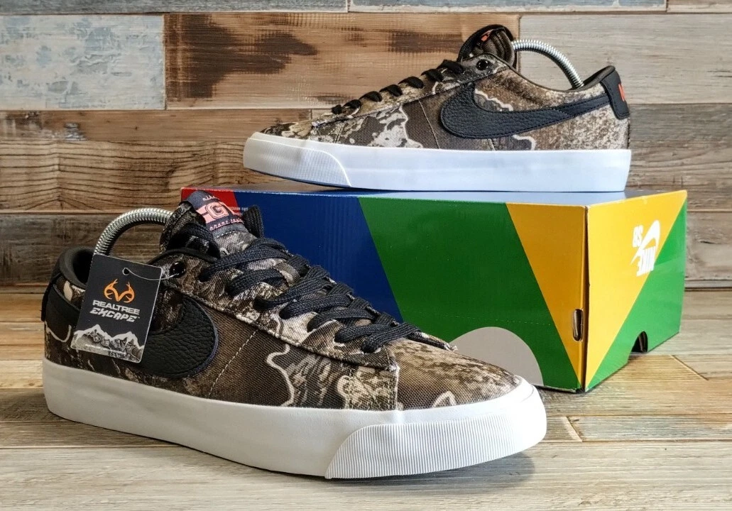 Nike SB Blazer Low Pro GT Premium Woodland Camo Shoes Mens UK 10 EU 45 Skate
