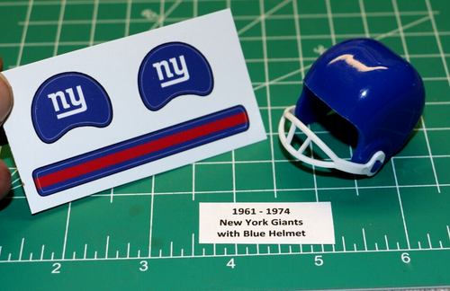 1961 - 1974 NY Giants DIECUT Football Gumball Helmets *DECALS & OPI BLUE HELMET* - Picture 2 of 3