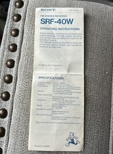 SONY FM Walkman SRF-40W Operating Instructions Manual Original 1981