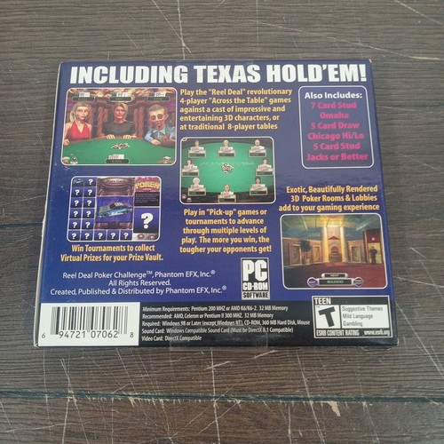 REEL DEAL POKER CHALLENGE PC CD-ROM GAME FROM PHANTOM - Picture 2 of 2