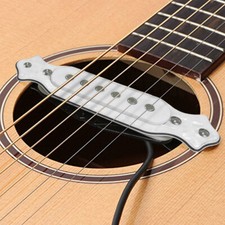 Acoustic Guitar Soundhole Magnetic Pickup Passive With Power Jack Pick Up white