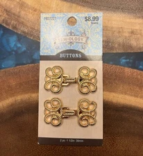 ❤️Sew-ology 2 Gold Knot Closures Buttons 39mm