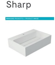 PONSI LAVABO APPOGGIO SHARP in marmoresina COD. BL MAR L SHAR 0004 BIANCO LUCIDO