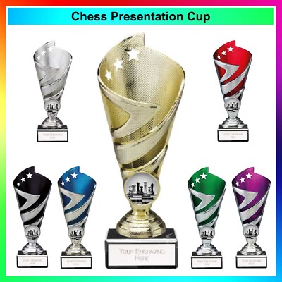 Schach Präsentation Pokal / Pokal + gratis gravierte Platte - kostenlose Lieferung
