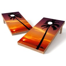 Tropical Sunset Cornhole Board Wrap