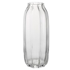 Large Clear Glass Vase for Flowers Bud Tall Glass Vases,H-12.6" Simple Stripe...