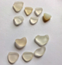 Lot of White Frosted Sea Glass Pieces, Machine-Tumbled Beach Glass