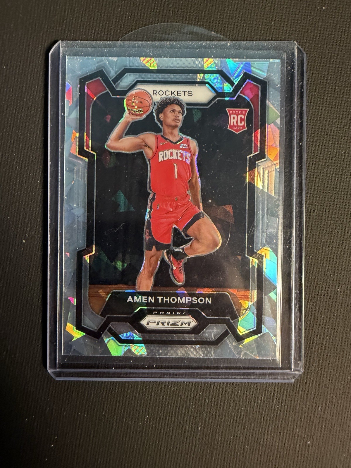 Amen Thompson 2023-24 Panini Prizm Cracked Ice Prizm RC #150 -2