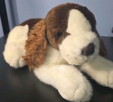 Douglas Cuddle Toy Springer Spaniel? Perro Cachorro Peluche Rosa Etiqueta Cuero Como Nariz