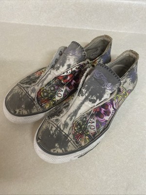 Vintage Y2K Ed Hardy Laceless Slip On Sneakers women Size 7