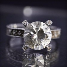 Size 8.25, vintage sterling silver 925 engagement ring with round cut crystal