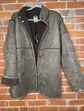 Giacca da equitazione reversibile in ecopelle scamosciata caffè - media